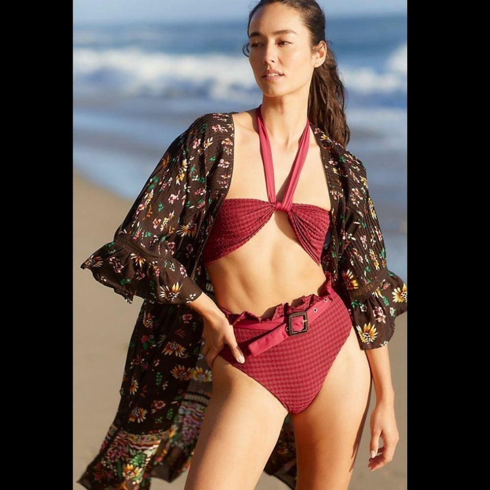 Anthropologie Pintucked Floral Robe